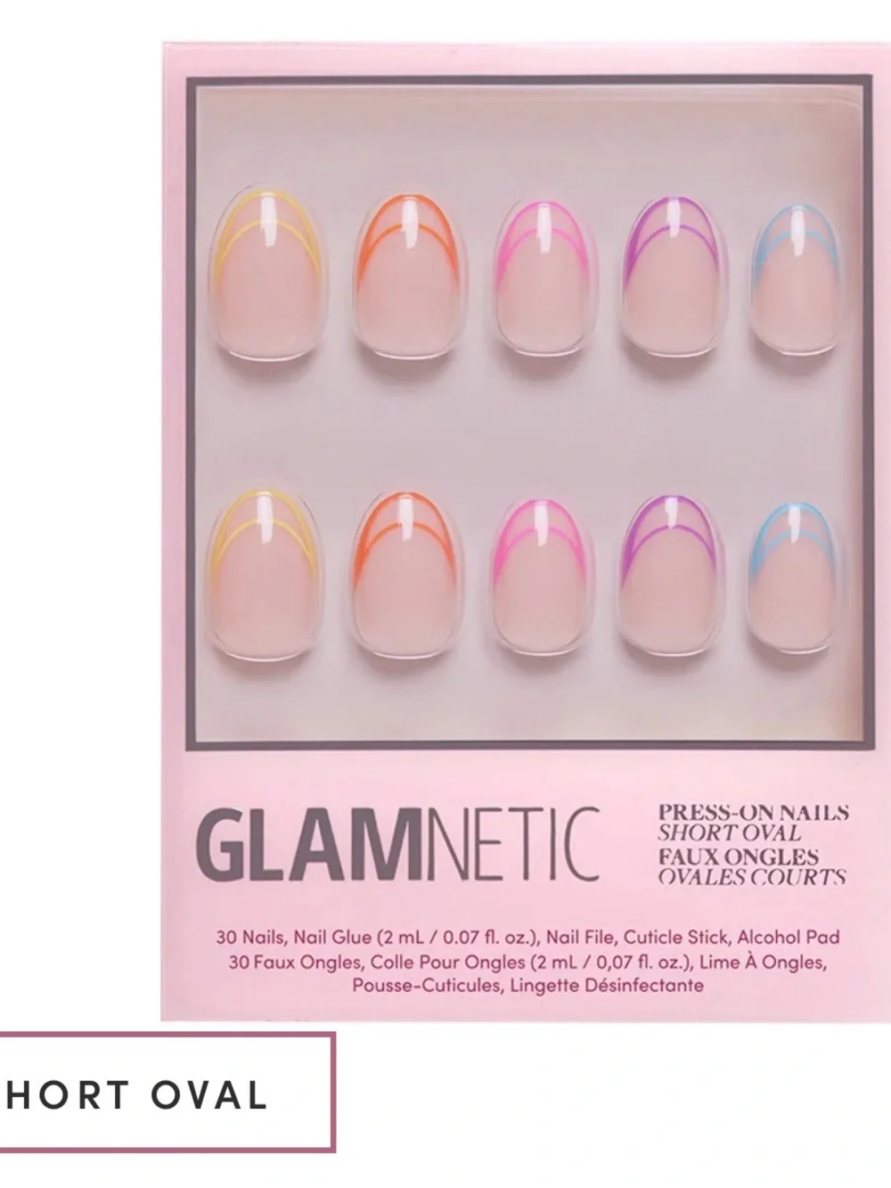2 Glamnetic Press-On Nail Sets – Neon lights & Rose Gold